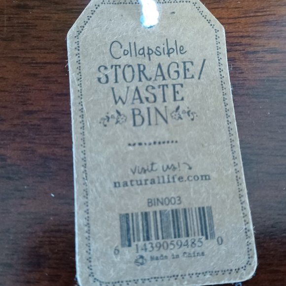 Natural life Collapsible Storage Bin Canvas New Foldable Design Basket Round - Picture 5 of 8